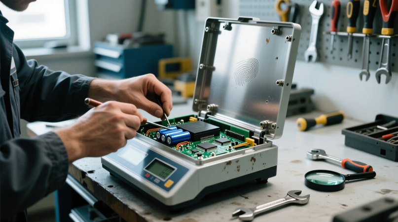 Ремонт батарейного отсека в весах