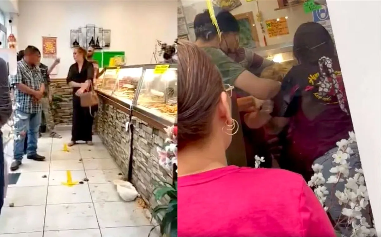 Lady DEA reapareció atacando a empleados de un restaurante chino