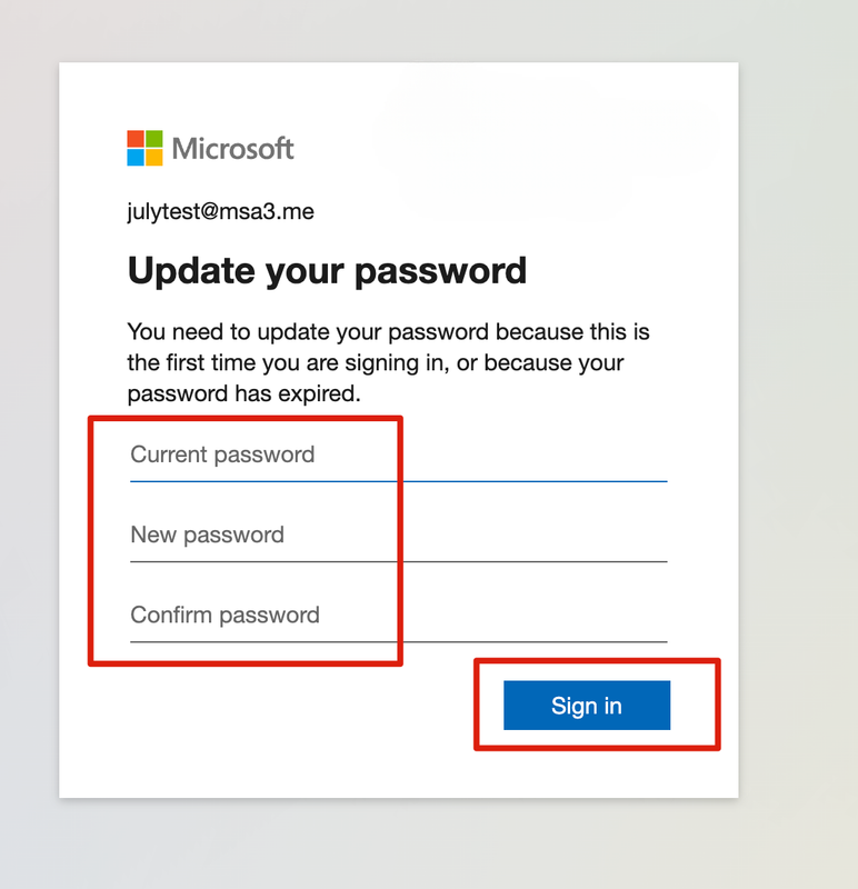Change Password Screen