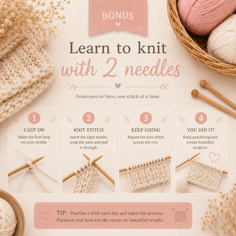 Learn to Knit with 2 Needles