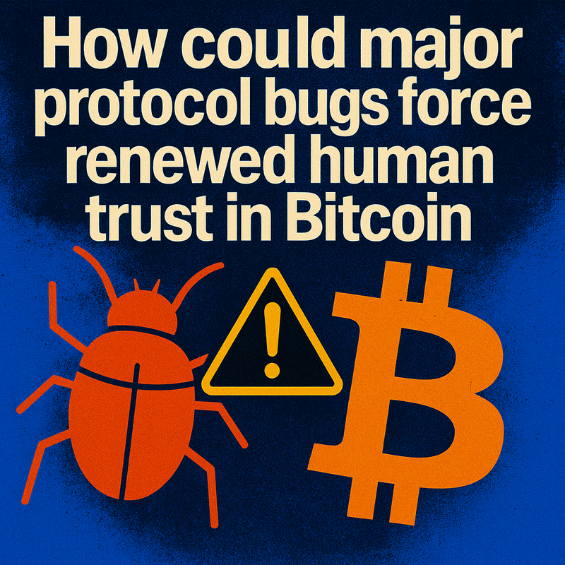 How could major protocol bugs force renewed human trust in Bitcoin