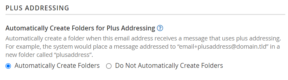 cPanel Plus Addressing