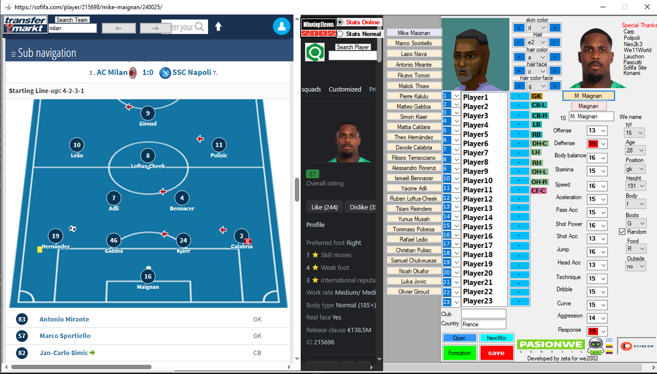 EasyMCRwe2002 v. 1.5c Base de Datos jugadores 2024 desde Fc24 Trannsfermarktsofifa