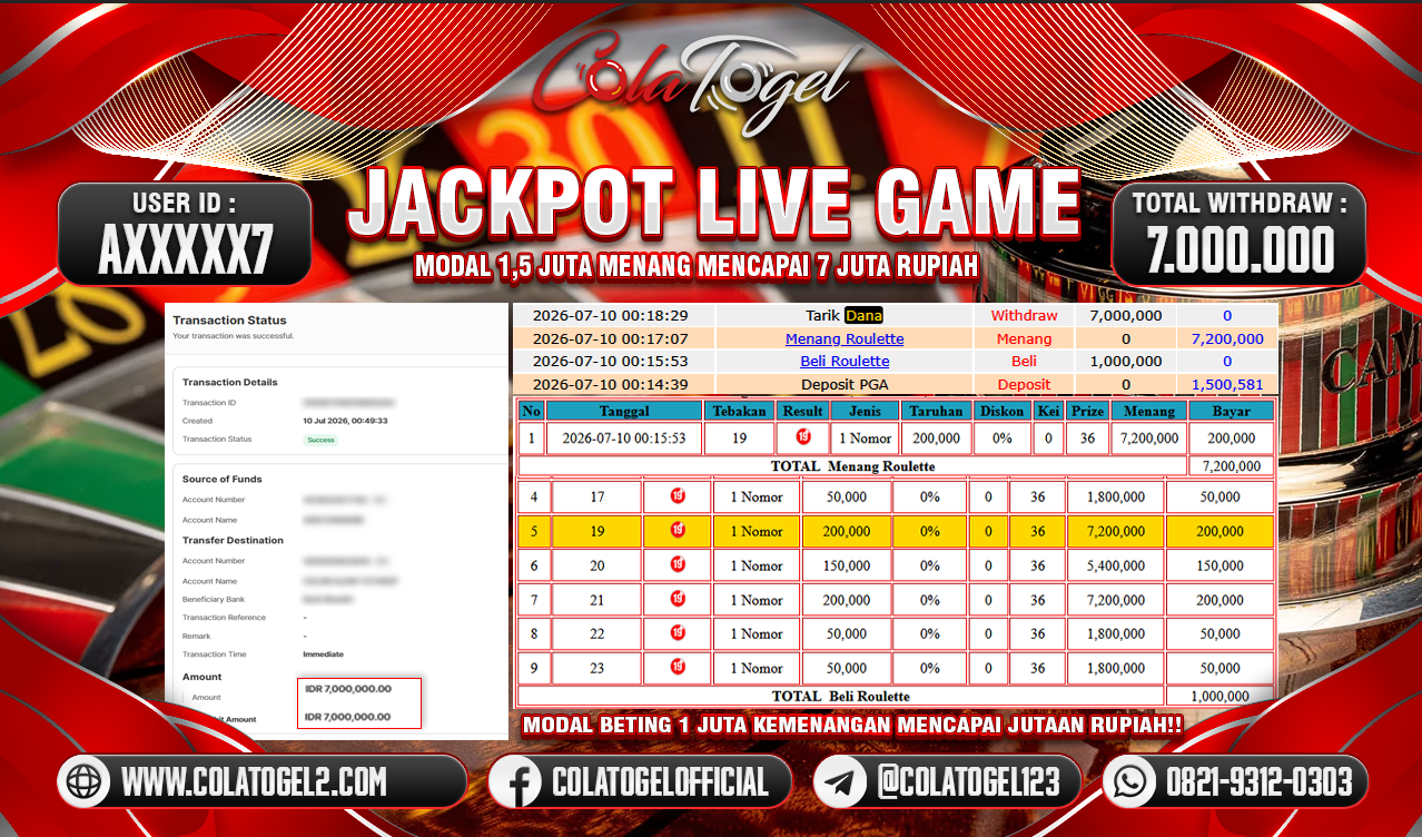 JACKPOT LIVE GAME!!