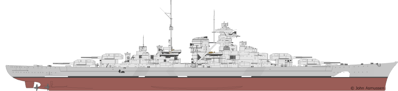 Cuirassé Bismarck au 1/200 - Trumpeter Paintbism1941rheinub06sidelarge