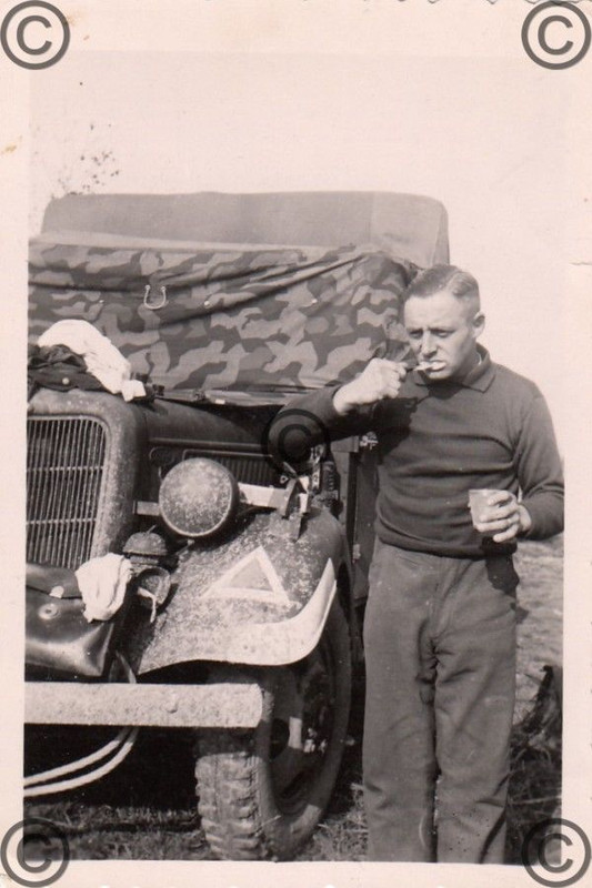 Foto, Auto, Wehrmacht, Zähneputzen 2. WK
