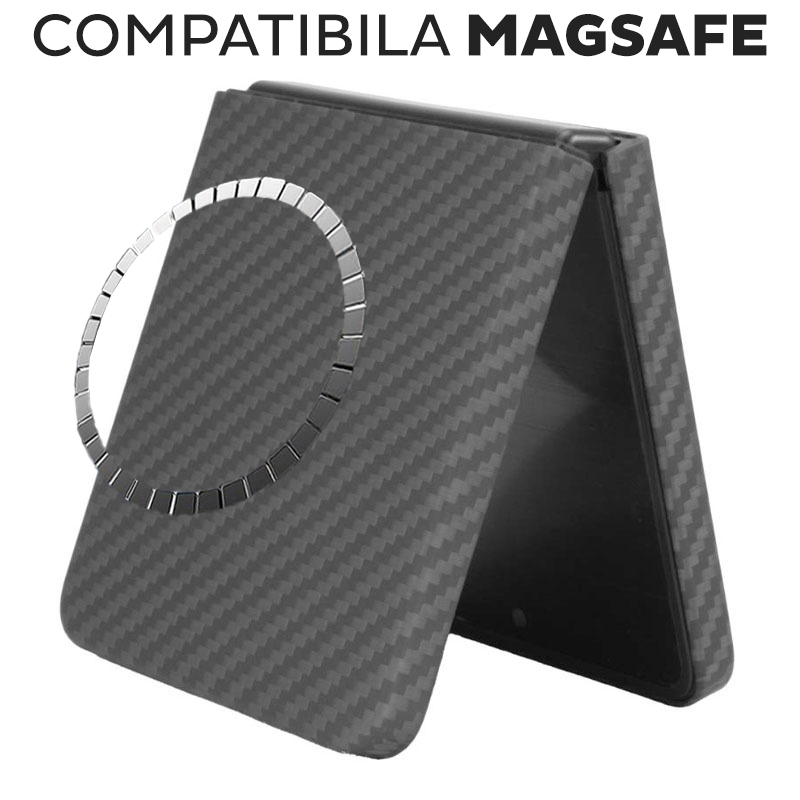 Husa pentru Samsung Galaxy Z Flip 7 Daden®, MagSafe Integrat, Incarcare wireless, Protectie Antisoc, Aspect Carbon, Negru imgi 21 Untitled 2 oese uj