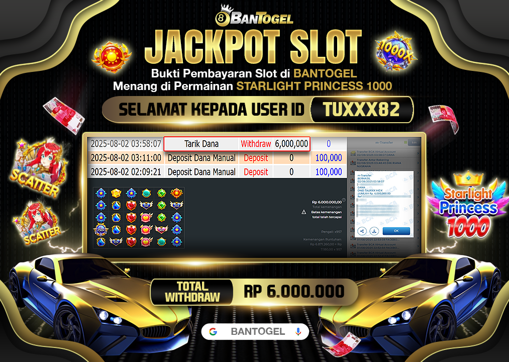 BUKTI JACKPOT LUNAS BANTOGEL