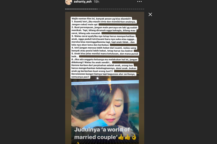 Pesan yang ditulis Ashanty