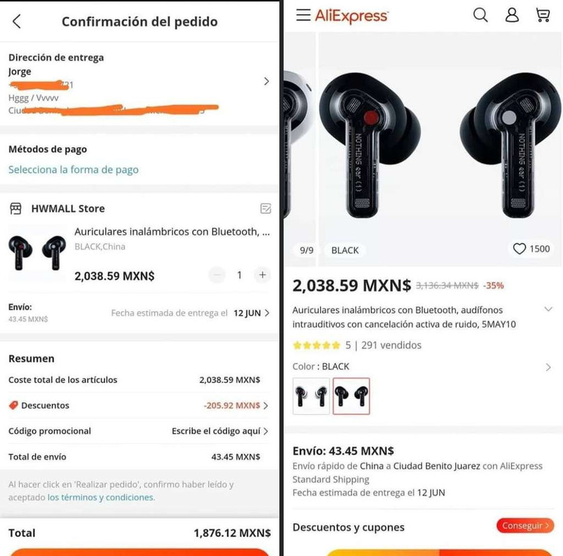 AliExpress: Auriculares Inalámbricos con Bluetooth 