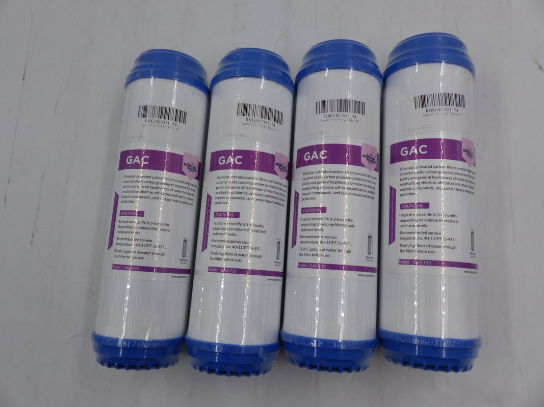 LOT OF 4* MEMBRANE SOLUTIONS GAC-F10 GRANULAR ACTIVATED CARBON FILTER CARTRIDGE