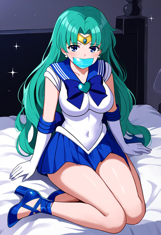 1girl_ sailor neptune, {sailor neptune_ official costume, high heel shoes, white s-2143818369