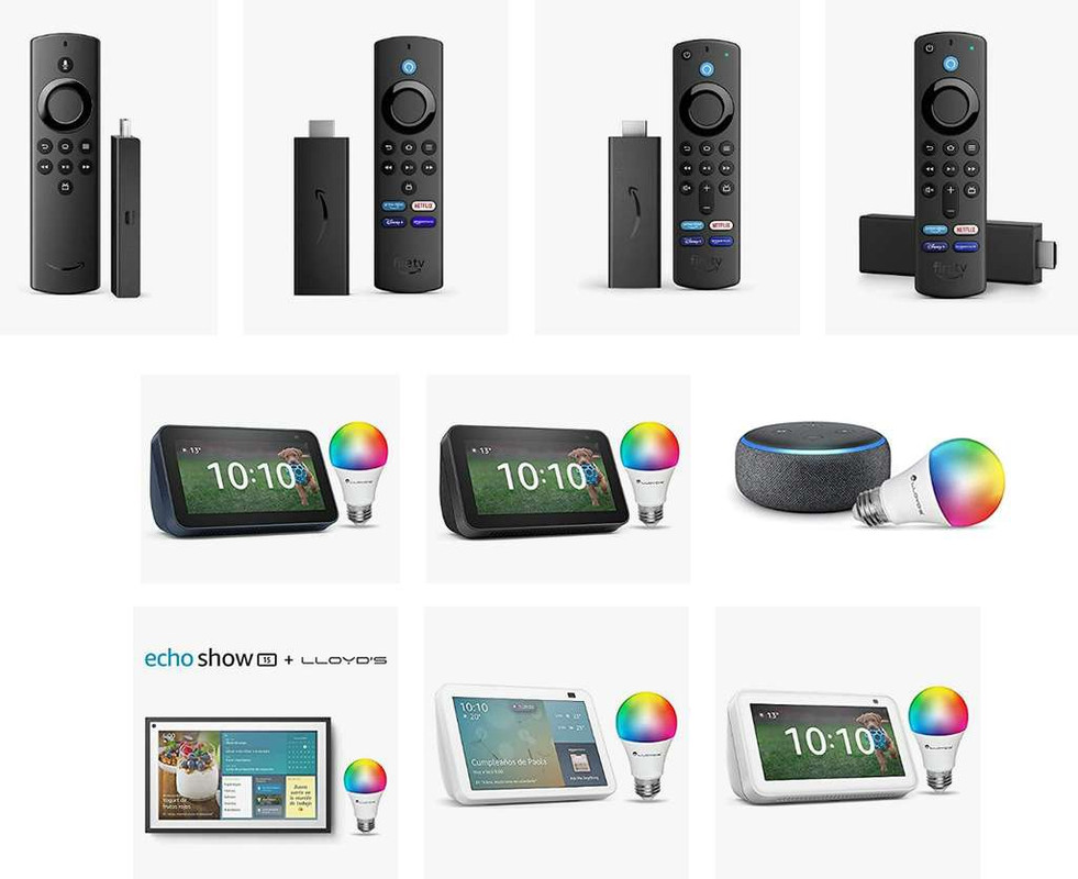 Amazon: Recopilación Fire TV Sticks, Echo Dot / Echo Show + Foco Lloyds desde $499
