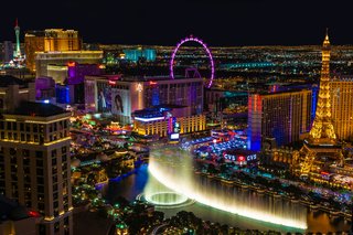 The Las Vegas, Nevada skyline at night