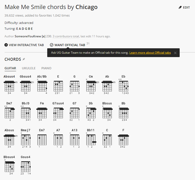 2021-10-15 22_38_16-(1) MAKE ME SMILE CHORDS by Chicago @ Ultimate-Guitar.Com