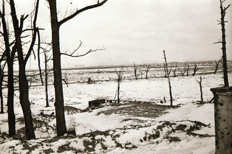 Линия обороны под Ленинградом. Высота у развилки шоссе возле Лигова. Наша передовая позиция. ЦМВОВ О