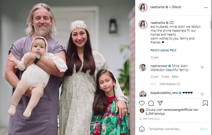 Potret keluarga Rahma Azhari di momen lebaran