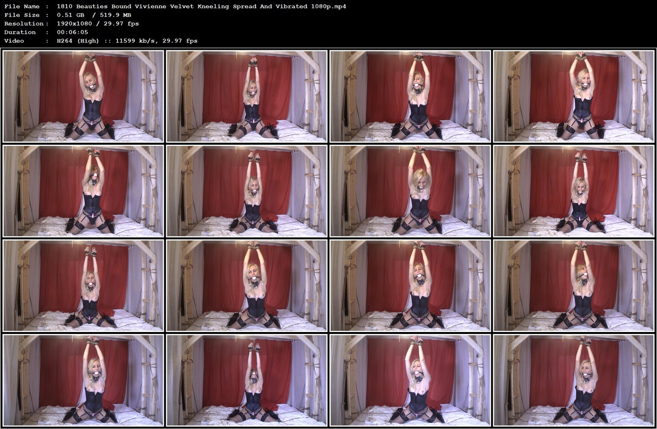 1810 Beauties Bound Vivienne Velvet Kneeling Spread And Vibrated 1080p mp4