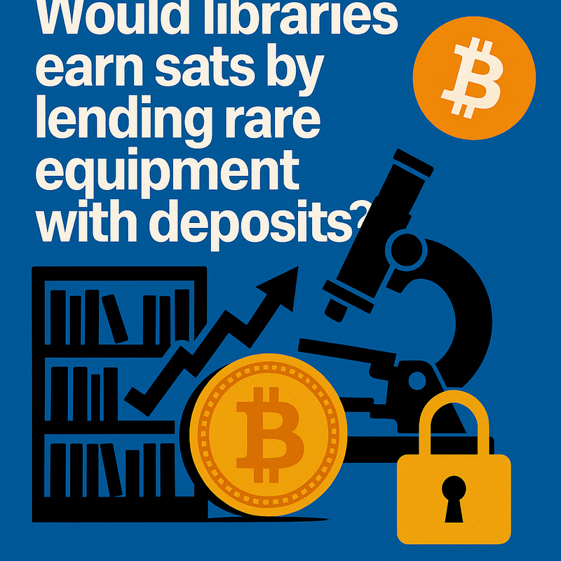 Would libraries earn sats by lending rare equipment with deposits?
