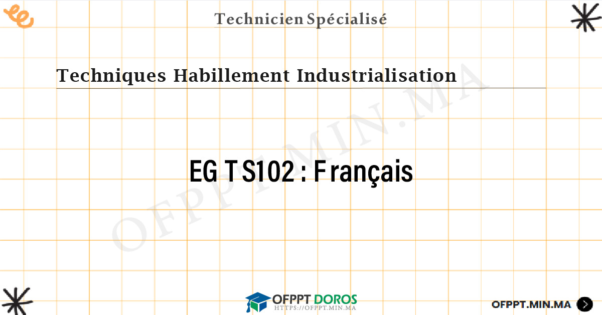 Sommaire détaillé du cours Français EGTS102 OFPPT - Structure du module