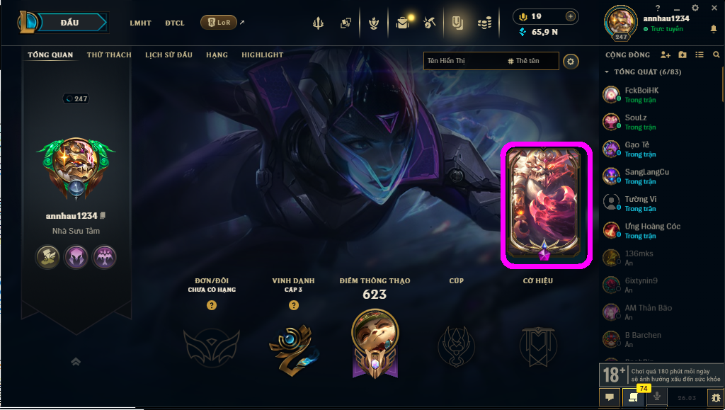 Acc LMHT # - Không Khung