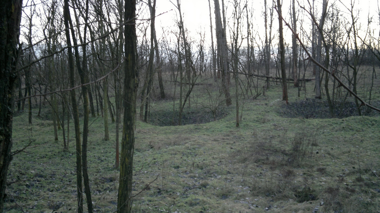 2016-0A Kálvária erdőben lévő bombatölcsérek,vagy inkább robbant