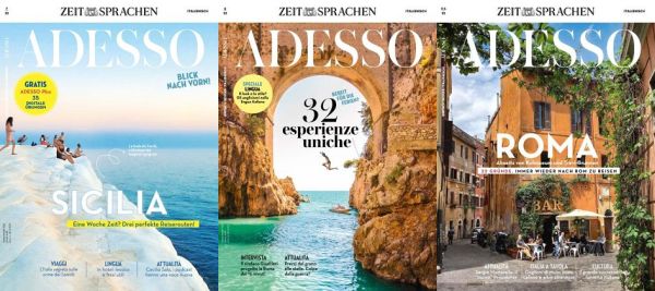 Cover: Adesso Magazin Die schönsten Seiten auf Italienisch Hefte No 03, 04, 06, 07 2022