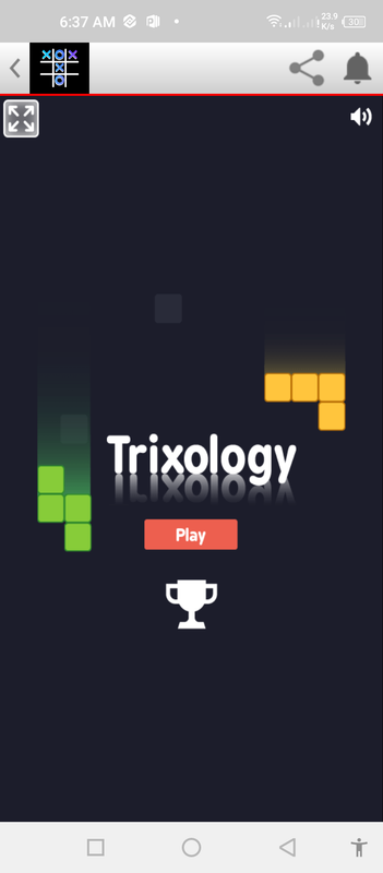 Screenshot of tic tac toe game