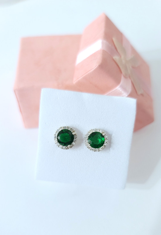 Arete redondo verde #00107