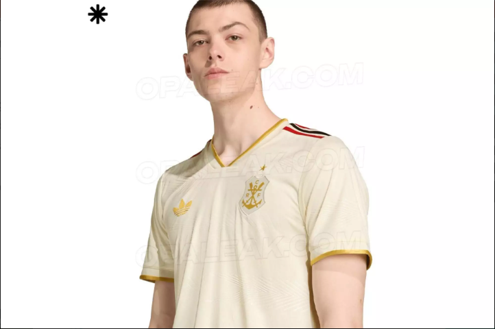 Vaza terceira camisa do Flamengo 2025.
