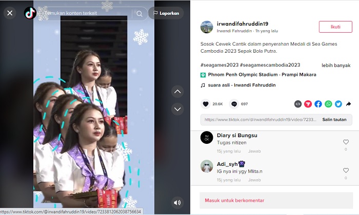 Viral di TikTok video yang menampilkan para cantik sosok wanita si pembawa medali emas SEA Games 2023.