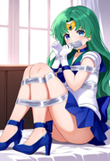 1girl_ sailor neptune, {sailor neptune_ official costume, high heel shoes, white s-3409725465