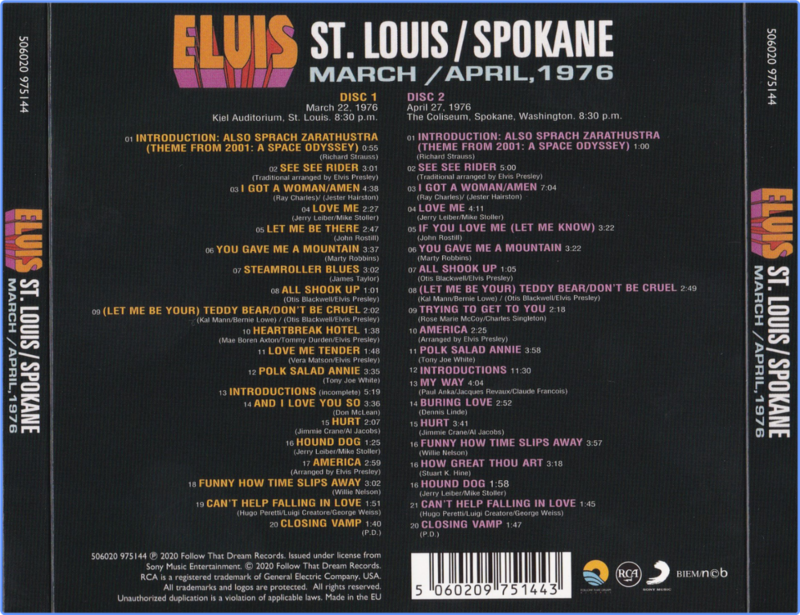 Elvis Presley - St  Louis and Spokane (16Bit, 1976, 2020) FLAC LossLess