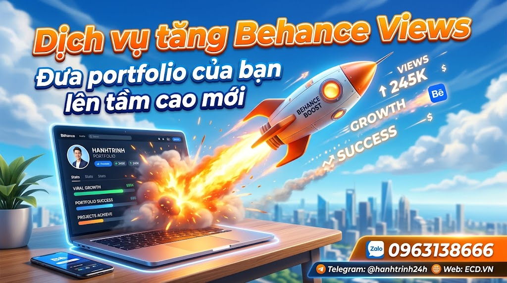 dịch vụ tăng behance views chính hãng tăng like