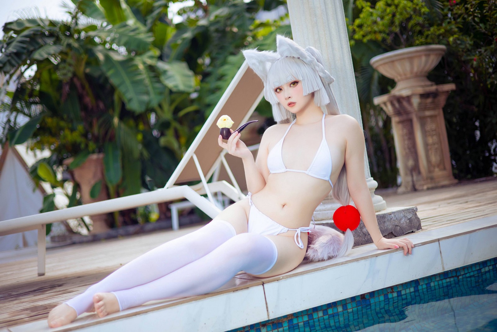屿鱼 Yuyu 白毛狐狸 兽耳 Cosplay 写真集（19P｜36MB）插图6