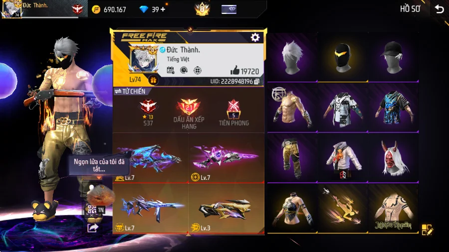 VIP 8 · Chuyên Nam · Lãng Khách Tím +4 skin