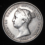 200 reis Portugal. María II 1838. PAS7020