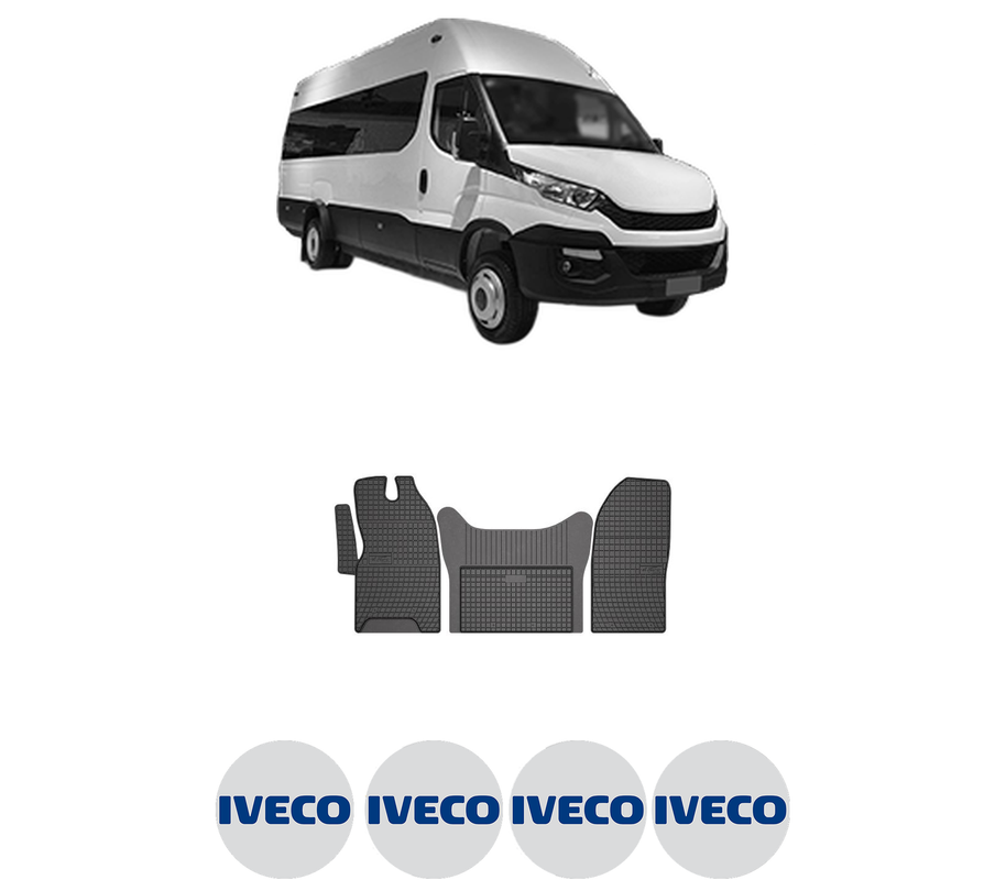 Set covorase presuri IVECO DAILY VI Bus din 2016, auto, din cauciuc thermoplastic, 4 Stickere auto cu IVECO