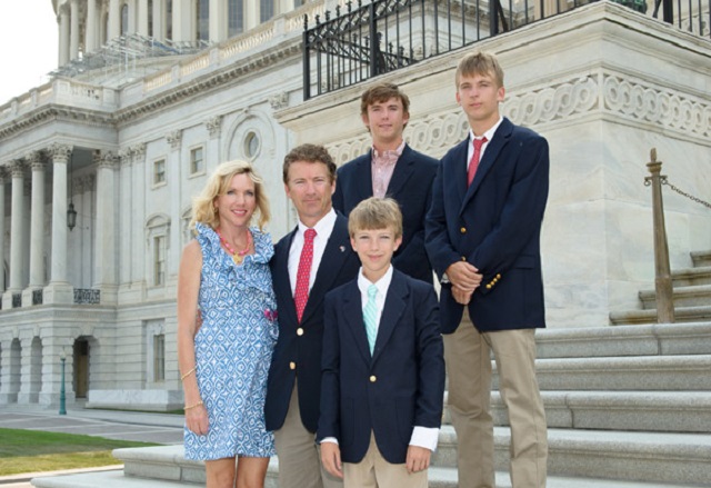 Rand Paul with his wife and children