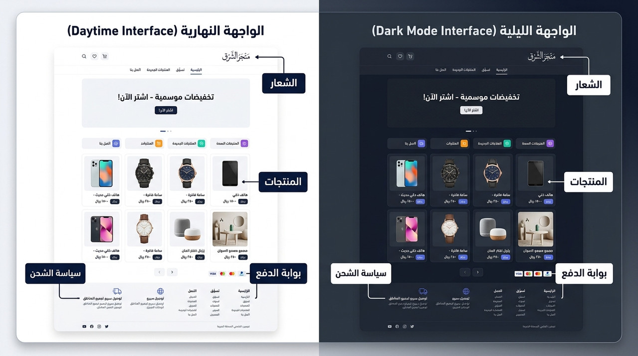 عناصر متجر دروب شيبينج عربي 2026 ناجح — الشعار والمنتجات وبوابة الدفع وسياسة الشحن والثقة
