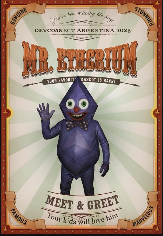 Mr Etherium character - purple diamond mascot