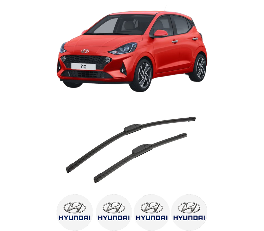 Set stergatoare auto HYUNDAI i10 III (AC3, AI3) din 2019-2020, pentru parbriz auto, 2 bucati, Bosch Aerotwin Retrofit, din cauciuc siliconat rezistent, 4 Stickere Auto HYUNDAI
