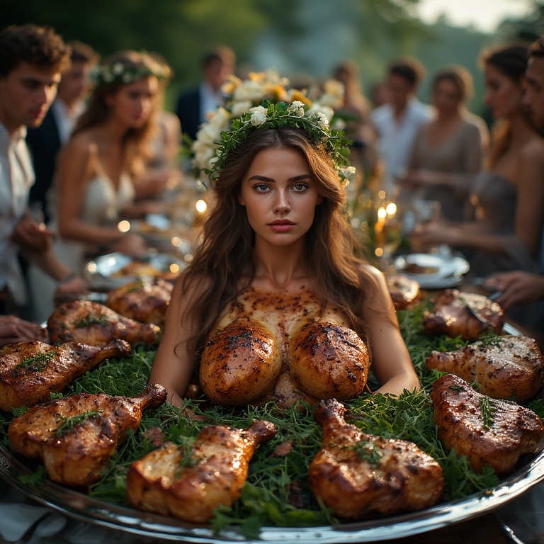 Garden wedding w served Brownhair Serie B 0 66