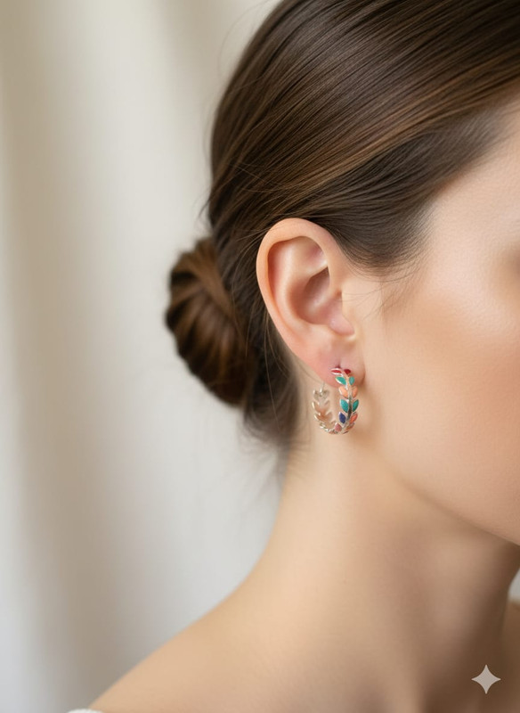 Argola Ramos Esmaltado Colorido - Imagem 2