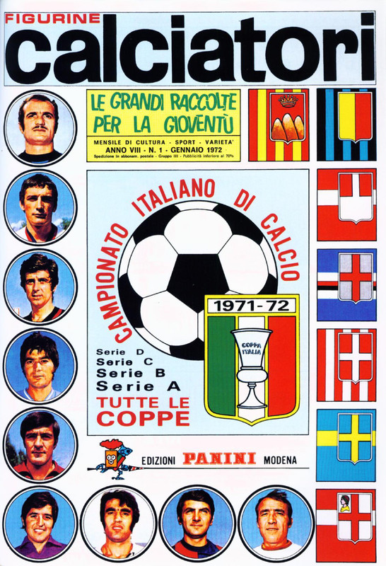 Figurine  Panini . Album '71 / '72 . Il Cagliari