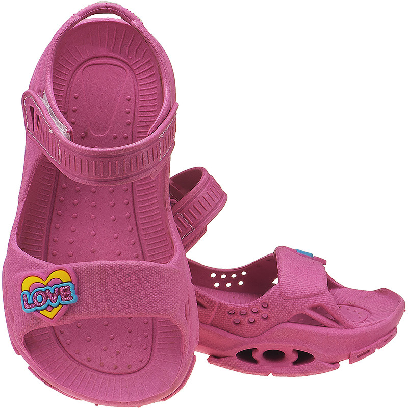 Sandália Papete com Velcro Decorada Love miniatura 6