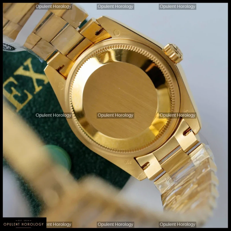 Rolex Datejust Women's Gold Dial Custom Gold Plated Moissanite 31mm - Super Clone