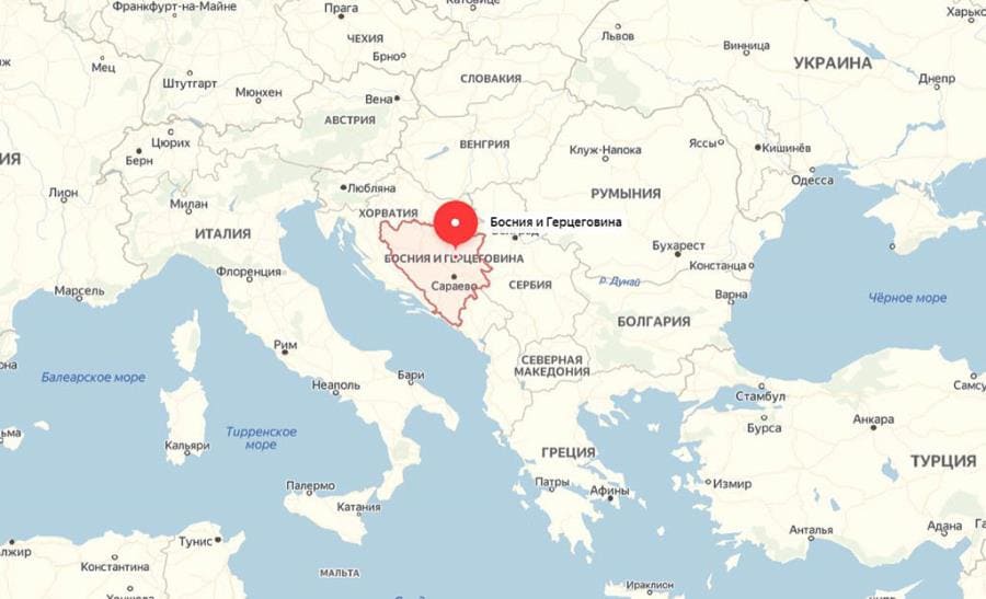 Босния и Герцеговина на карте Босния и Герцеговина на карте