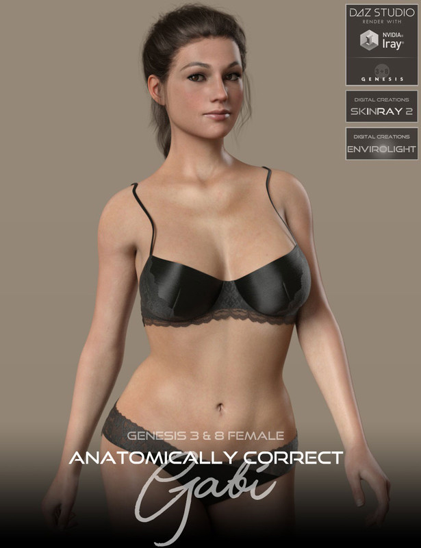 Anatomically Correct: Gabi for Genesis 3 and Genesis 8 Female