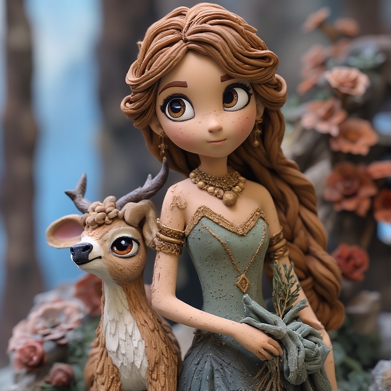 Goddess-Diana-with-a-Stag-clay-1